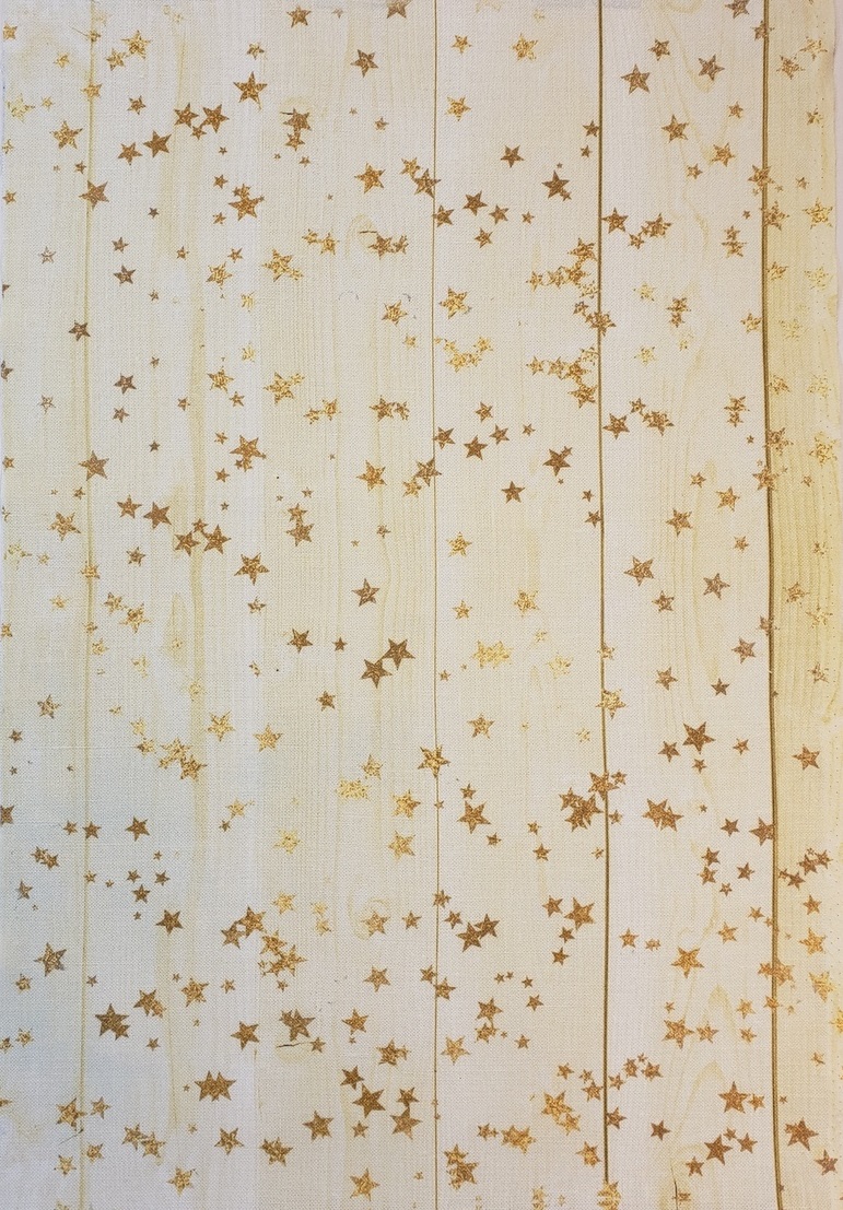 Board With Stars - Cream Patterned Cross Stitch Fabric